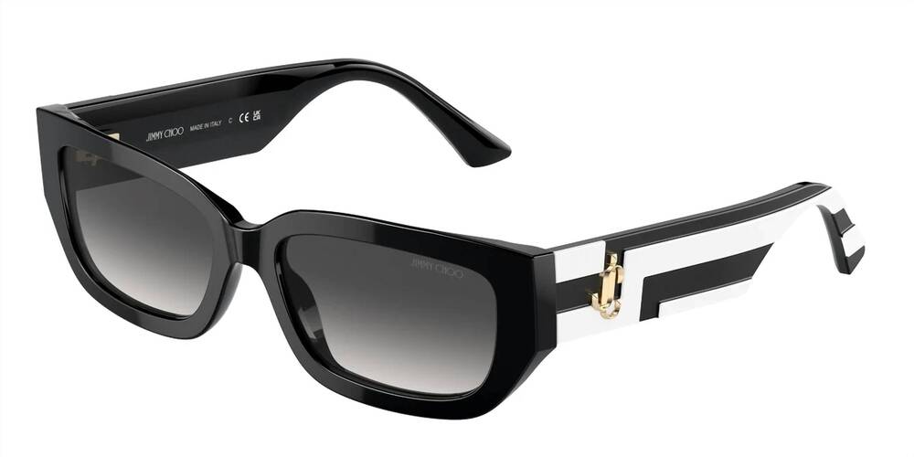 NEW JIMMY CHOO women's pillow shape sunglasses in black / grey